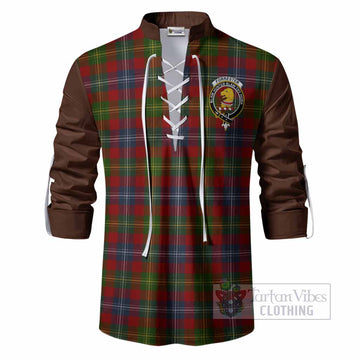 Forrester (Foster) Tartan Accent Ghillie Shirt with Family Crest