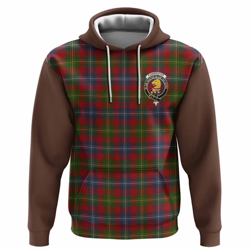 Forrester (Foster) Tartan Accent Hoodie with Family Crest