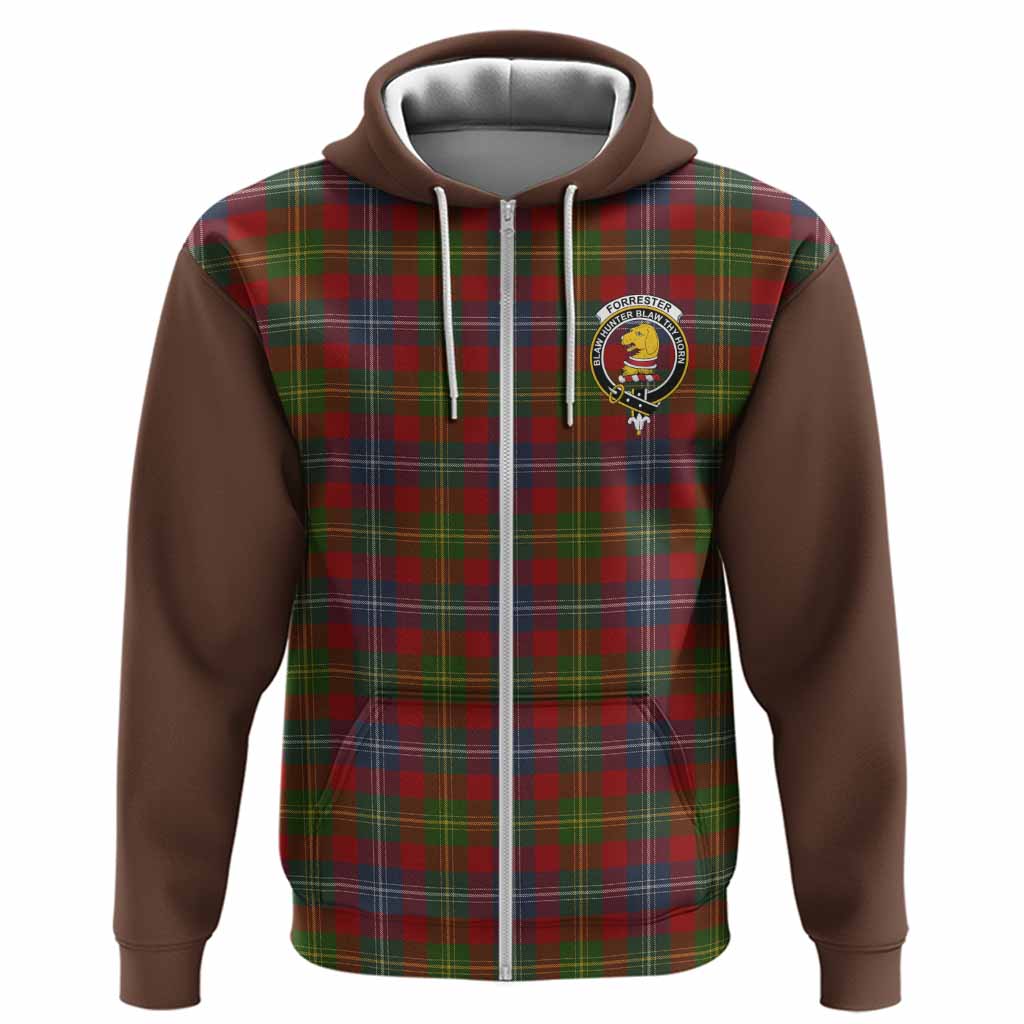 Forrester (Foster) Tartan Accent Hoodie with Family Crest