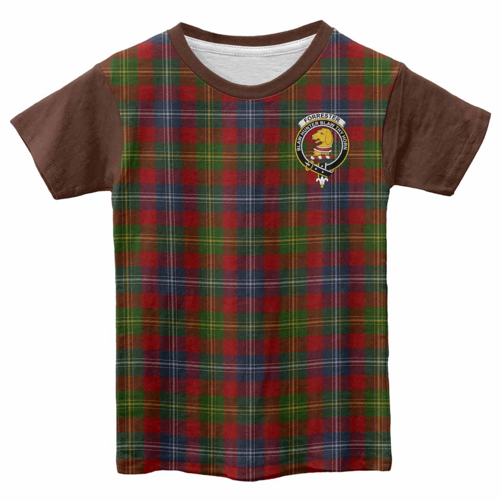 Forrester (Foster) Tartan Accent Kid T-shirt with Family Crest