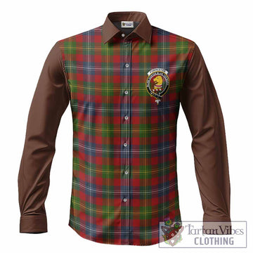 Forrester (Foster) Tartan Accent Long Sleeve Button Shirts with Family Crest