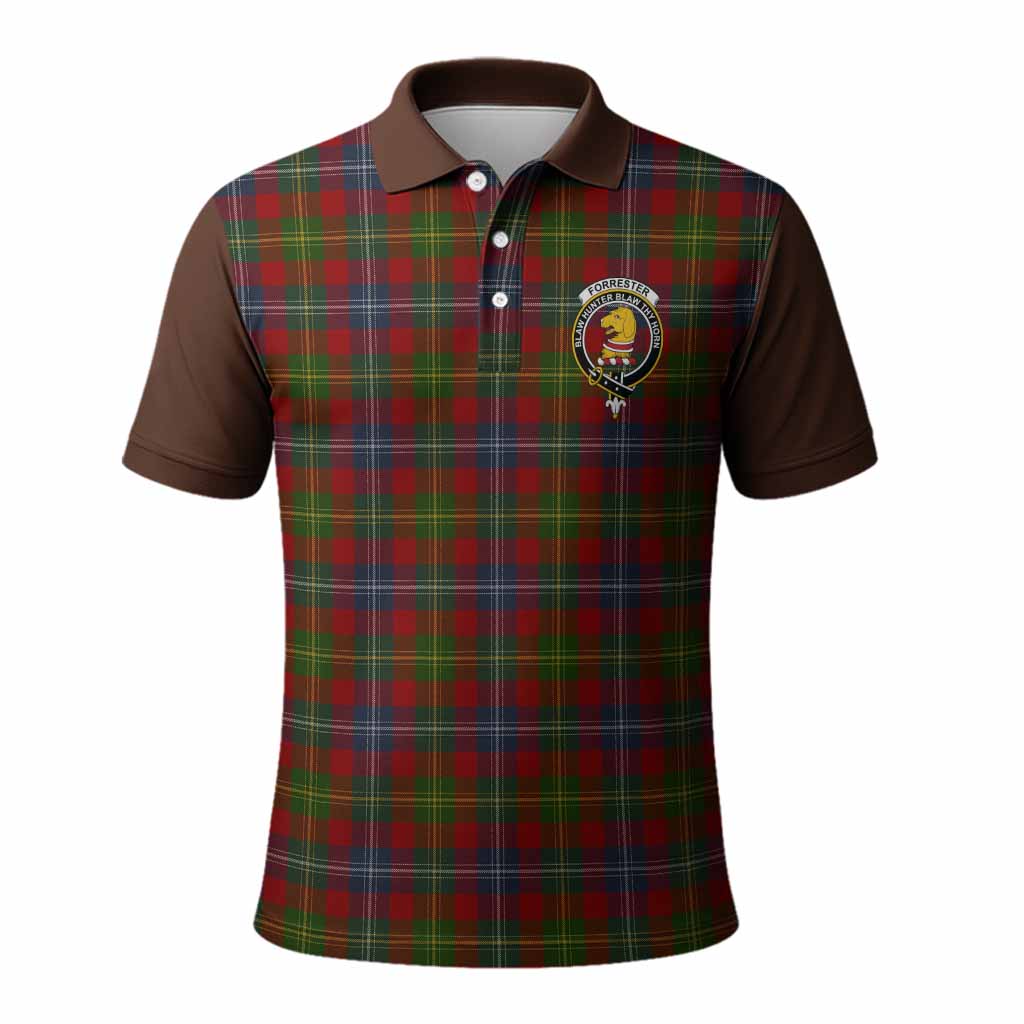 Forrester (Foster) Tartan Accent Polo Shirt with Family Crest