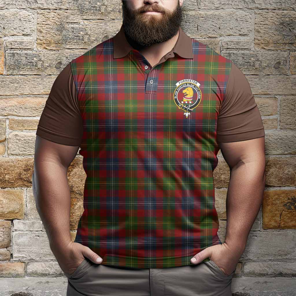 Forrester (Foster) Tartan Accent Polo Shirt with Family Crest