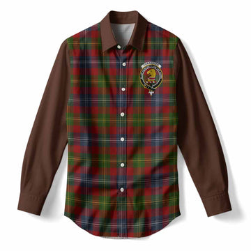Forrester (Foster) Tartan Accent Women Casual Shirt with Family Crest