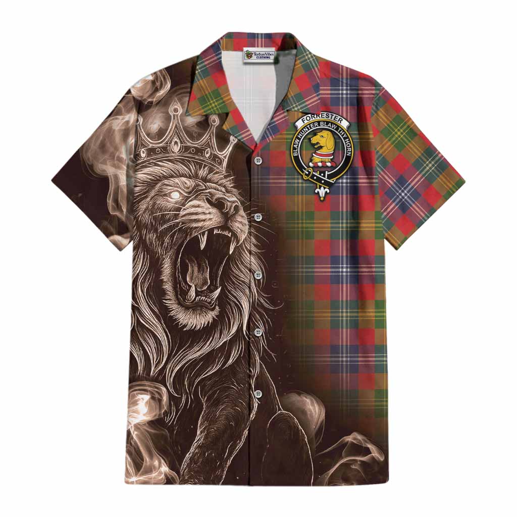 Forrester (Foster) Tartan Cotton Hawaiian Shirt Roaring Lion Heritage