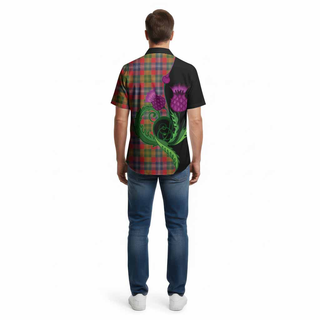 Forrester (Foster) Tartan Cotton Hawaiian Shirt Traditional Scottish Thistle