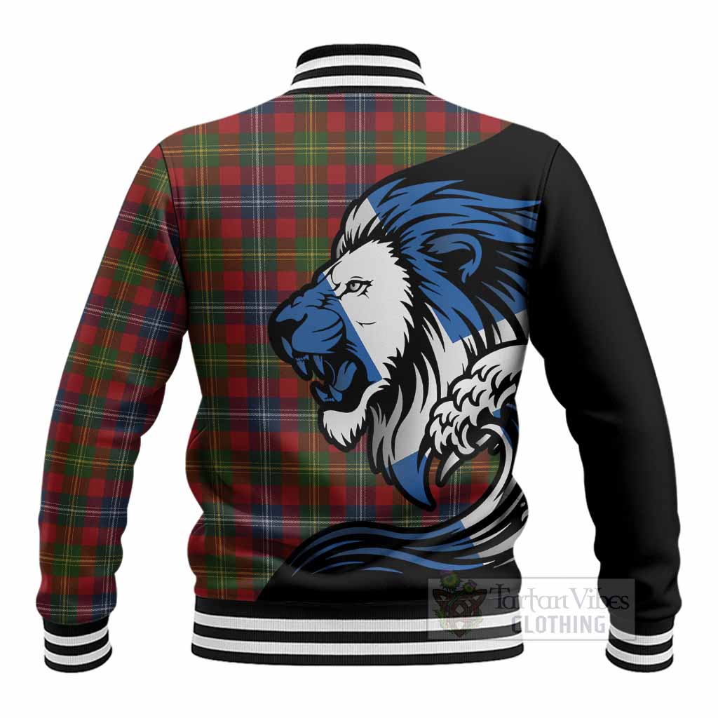 Forrester (Foster) Tartan Crest Baseball Jacket Scottish Golden Lions Wave Flow