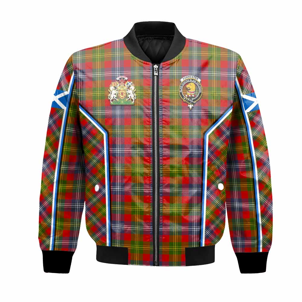 Forrester (Foster) Tartan Crest Bomber Jacket Scotland Coat of Arm Flag Style - Tartan Vibes Clothing