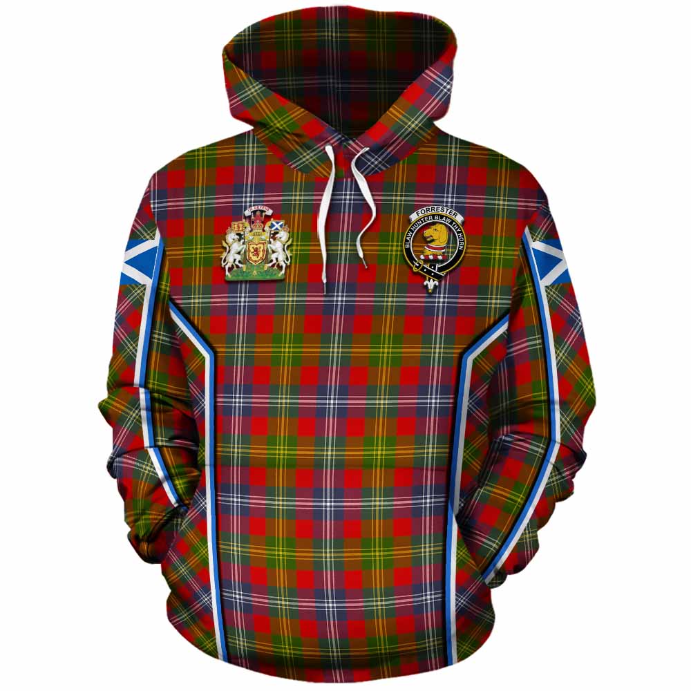 Forrester (Foster) Tartan Crest Cotton Hoodie Scotland Coat of Arm Flag Style - Tartan Vibes Clothing