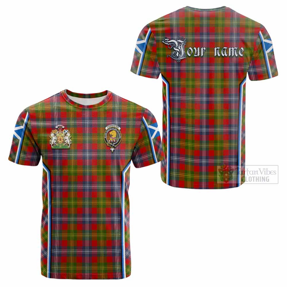 Forrester (Foster) Tartan Crest Cotton T-shirt Scotland Coat of Arm Flag Style - Tartan Vibes Clothing