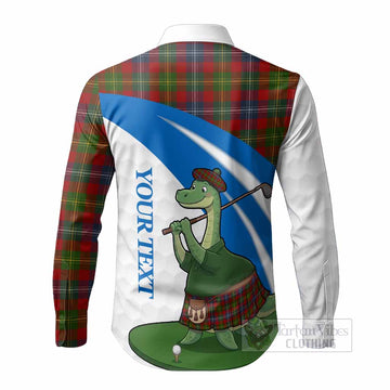 Forrester (Foster) Tartan Crest Golf Nessie Long Sleeve Button Shirts Loch Ness Monster Sporty Style