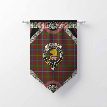 Forrester (Foster) Tartan Crest Gonfalon Northern Mythology Dragon Art