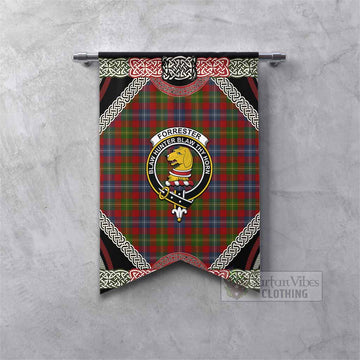 Forrester (Foster) Tartan Crest Gonfalon Northern Mythology Dragon Art