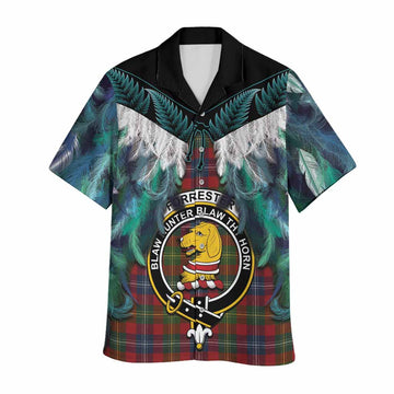 Forrester (Foster) Tartan Crest Hawaiian Shirt New Zealand Maori Korowai Cloak