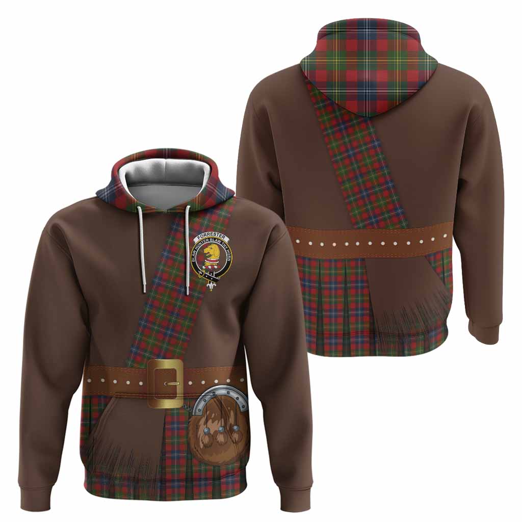 Forrester (Foster) Tartan Crest Hoodie Kilt Costume Style