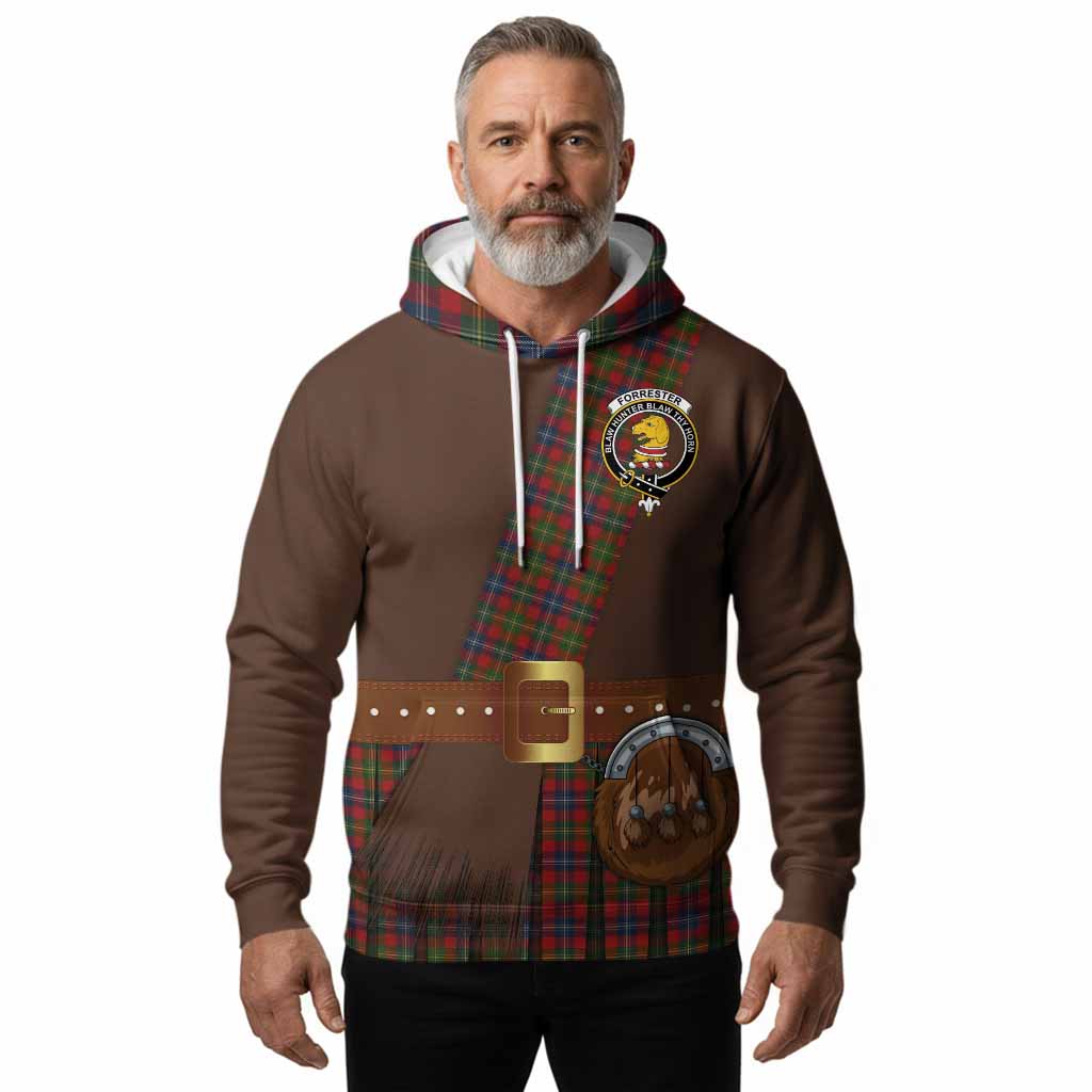 Forrester (Foster) Tartan Crest Hoodie Kilt Costume Style