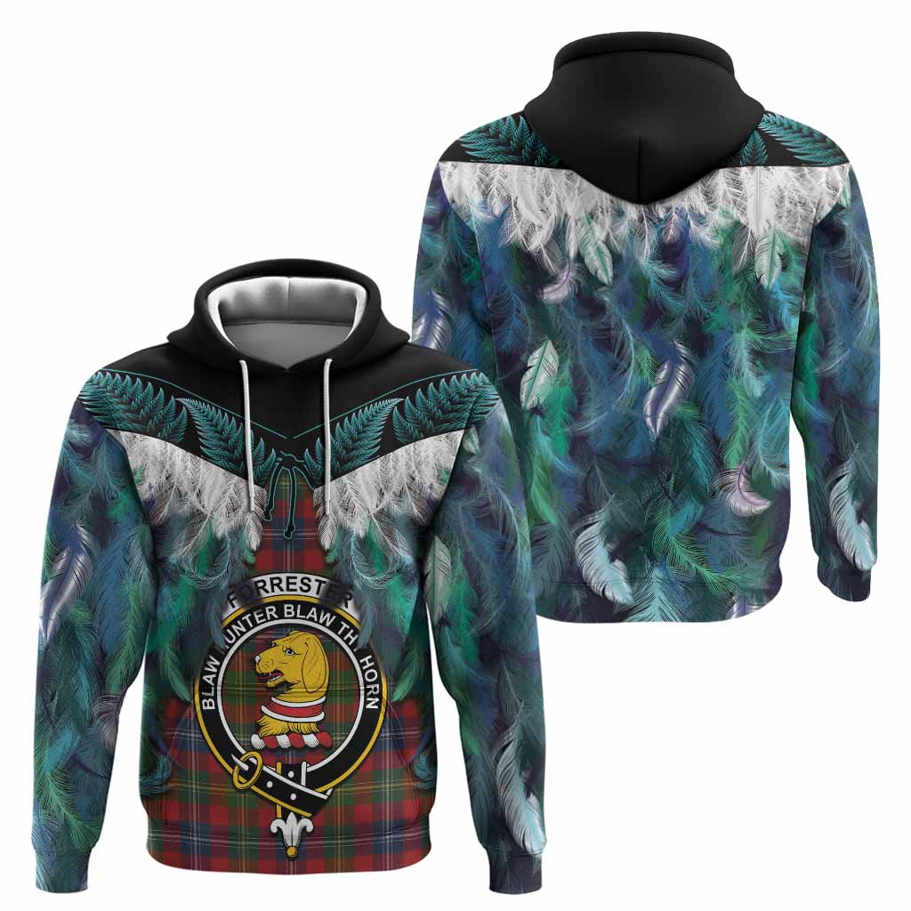 Forrester (Foster) Tartan Crest Hoodie New Zealand Maori Korowai Cloak