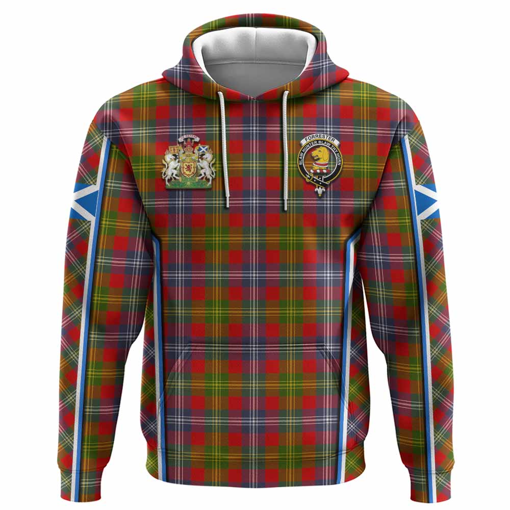 Forrester (Foster) Tartan Crest Hoodie Scotland Coat of Arm Flag Style - Tartan Vibes Clothing