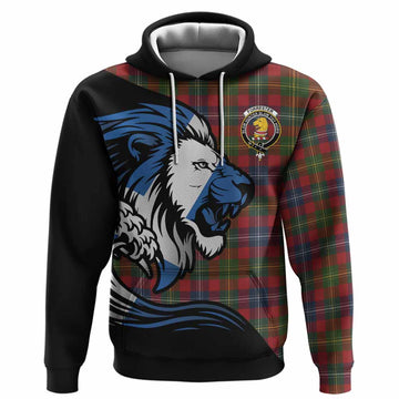 Forrester (Foster) Tartan Crest Hoodie Scottish Golden Lions Wave Flow