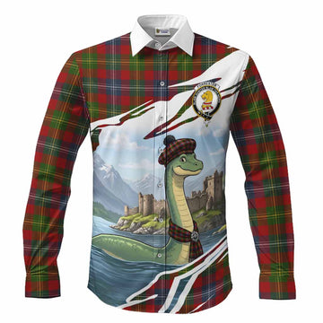 Forrester (Foster) Tartan Crest Loch Ness Monster Scottish Heritage Art Long Sleeve Button Shirts