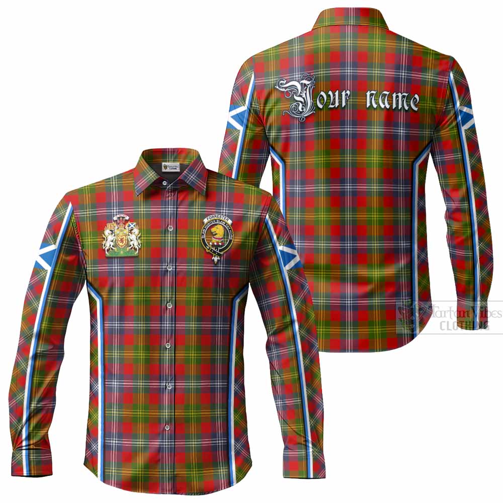 Forrester (Foster) Tartan Crest Long Sleeve Button Shirts Scotland Coat of Arm Flag Style - Tartan Vibes Clothing