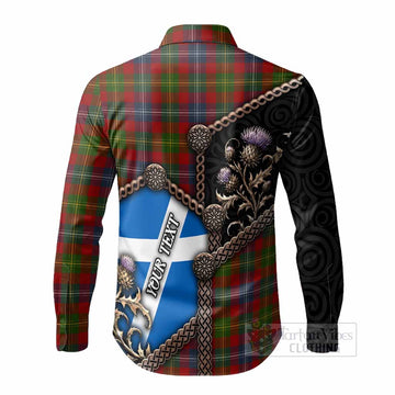 Forrester (Foster) Tartan Crest Long Sleeve Button Shirts Scottish Thistle Loch Ness Monster