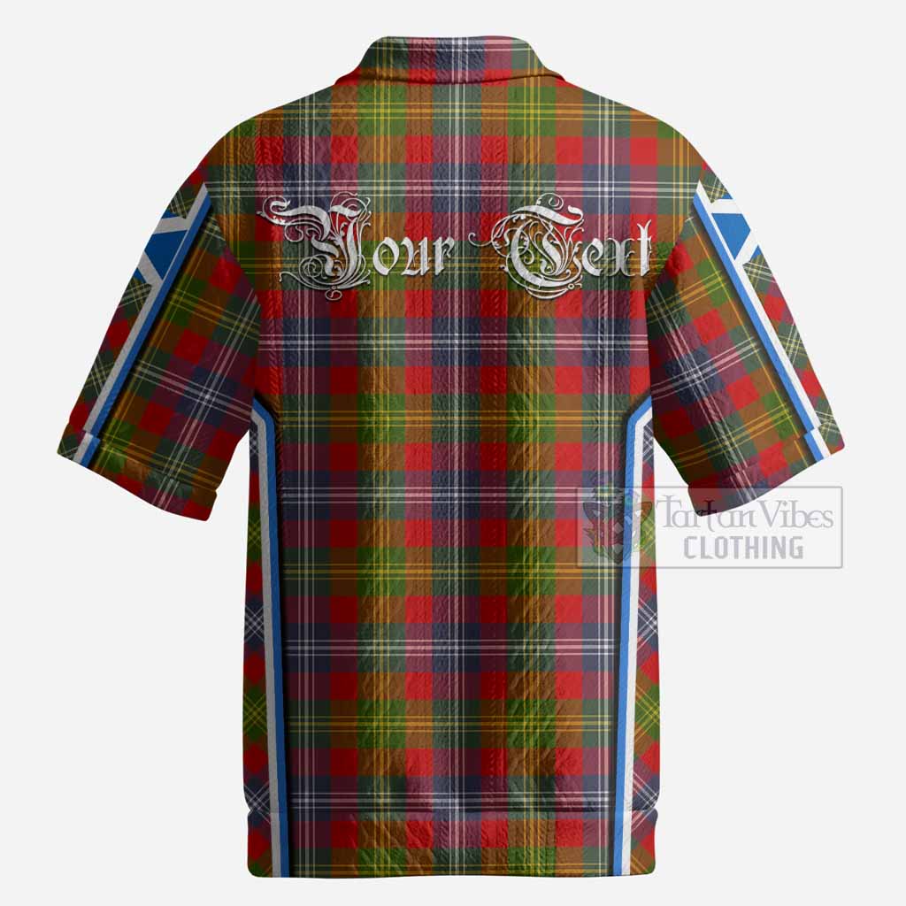 Forrester (Foster) Tartan Crest Men’s Polo Sweater Top Scotland Coat of Arm Flag Style
