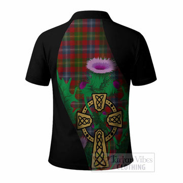 Forrester (Foster) Tartan Crest Polo Shirt Celtic Cross Thistle Flowers