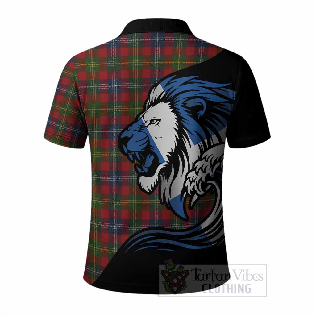 Forrester (Foster) Tartan Crest Polo Shirt Scottish Golden Lions Wave Flow