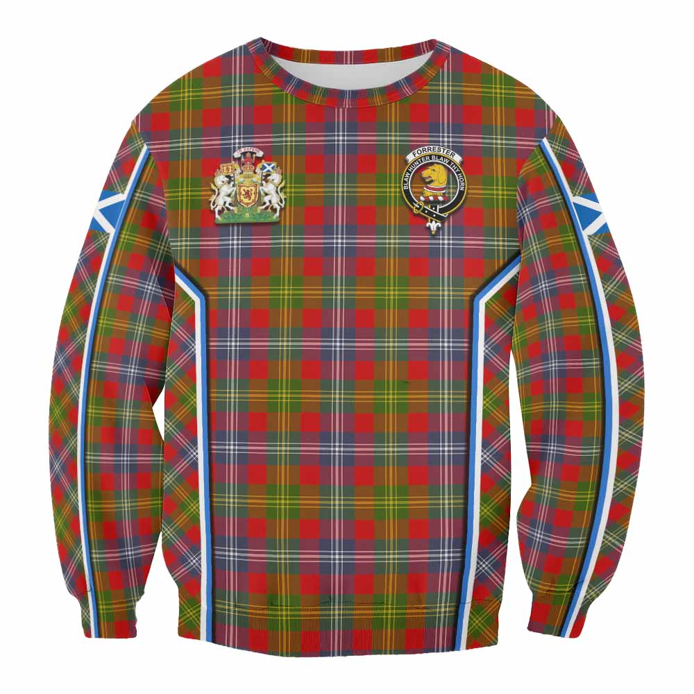 Forrester (Foster) Tartan Crest Sweatshirt Scotland Coat of Arm Flag Style - Tartan Vibes Clothing