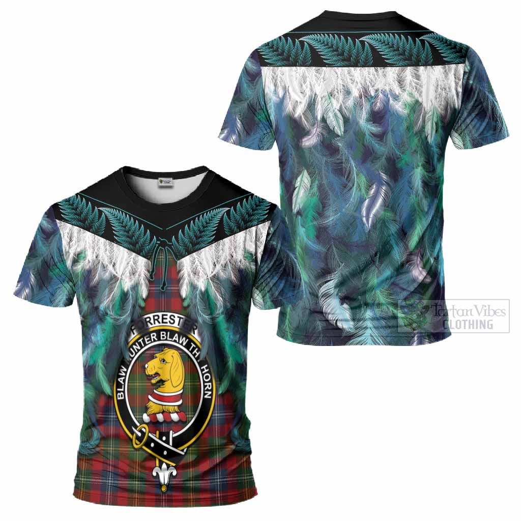 Forrester (Foster) Tartan Crest T-Shirt New Zealand Maori Korowai Cloak