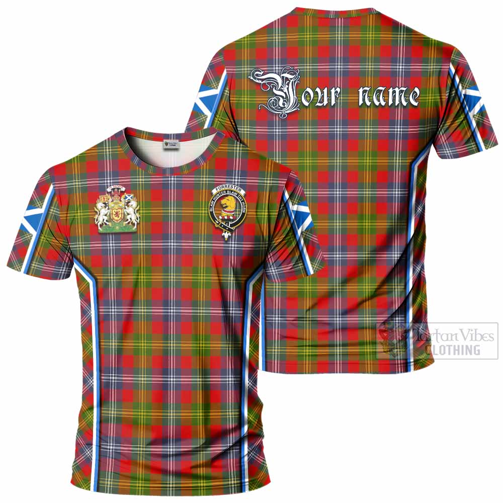 Forrester (Foster) Tartan Crest T-shirt Scotland Coat of Arm Flag Style - Tartan Vibes Clothing