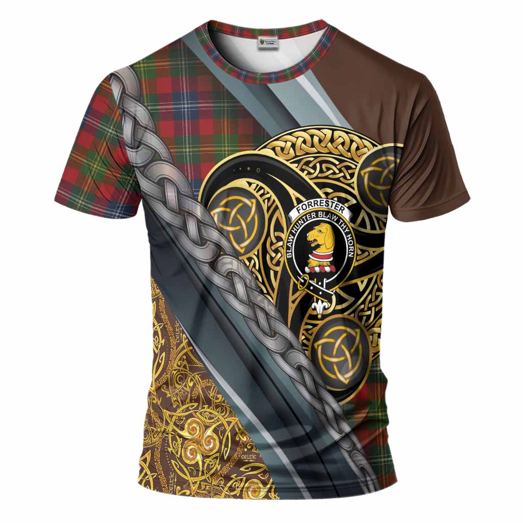 Forrester (Foster) Tartan Crest T-Shirt Scottish Triskele Celtic