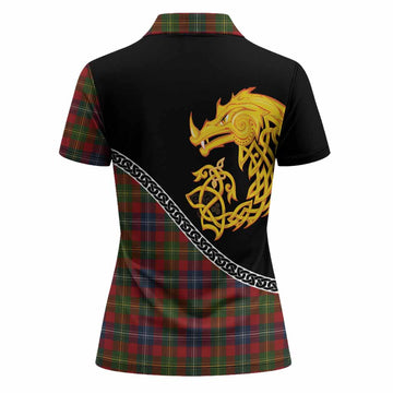 Forrester (Foster) Tartan Crest Women Polo Shirt Legendary Dragon Knot Half Style