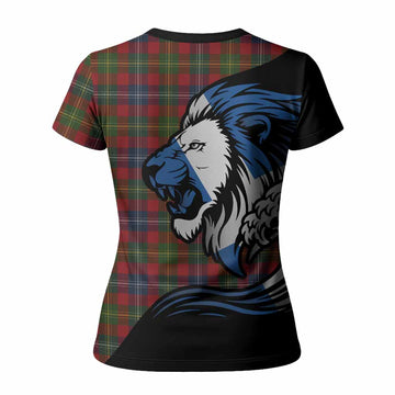 Forrester (Foster) Tartan Crest Women T shirt Scottish Golden Lions Wave Flow