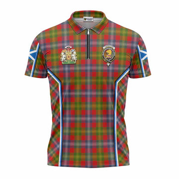 Forrester (Foster) Tartan Crest Zipper Polo Shirt Scotland Coat of Arm Flag Style
