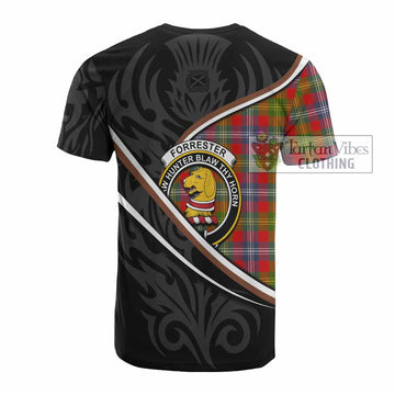 Forrester (Foster) Tartan Family Crest Cotton T-shirt Celtic Scottish Thistle Floral - Tartan Vibes Clothing