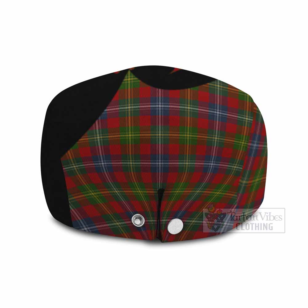 Forrester (Foster) Tartan Family Crest Flat Cap, Jeff Cap Scotland Thistle Floral