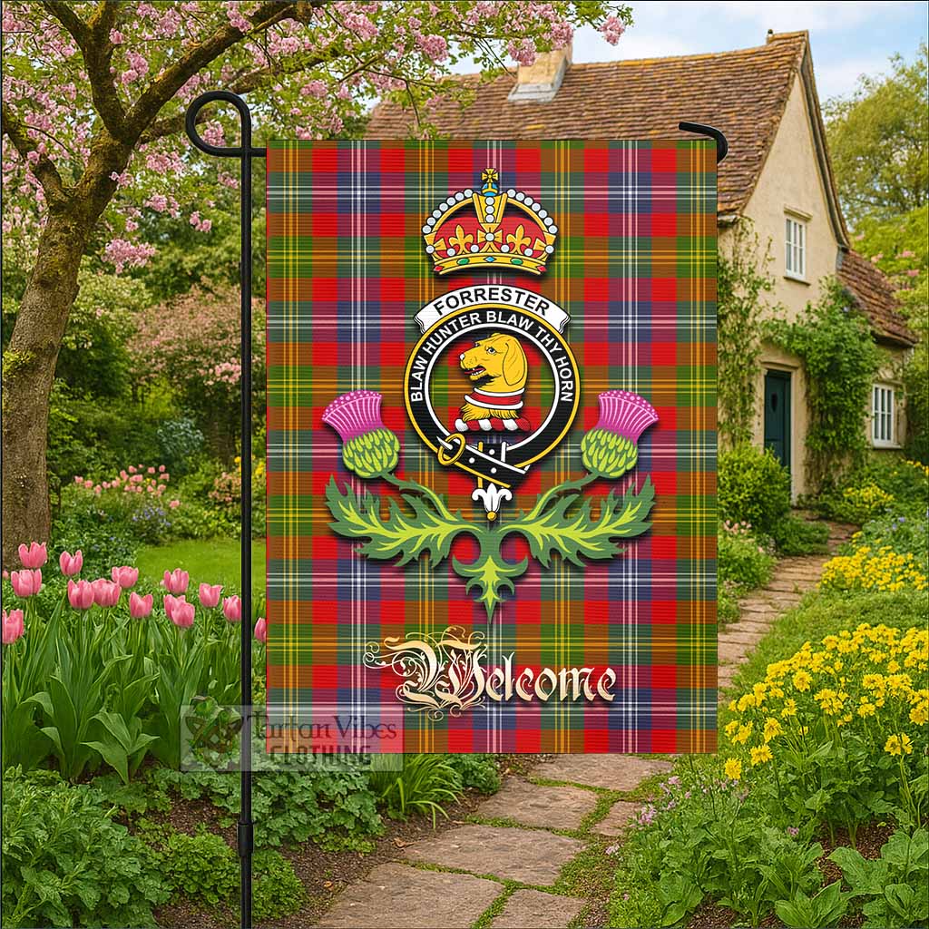 Forrester (Foster) Tartan Family Crest Garden Flag Royal Thistle Welcome Style - Tartan Vibes Clothing