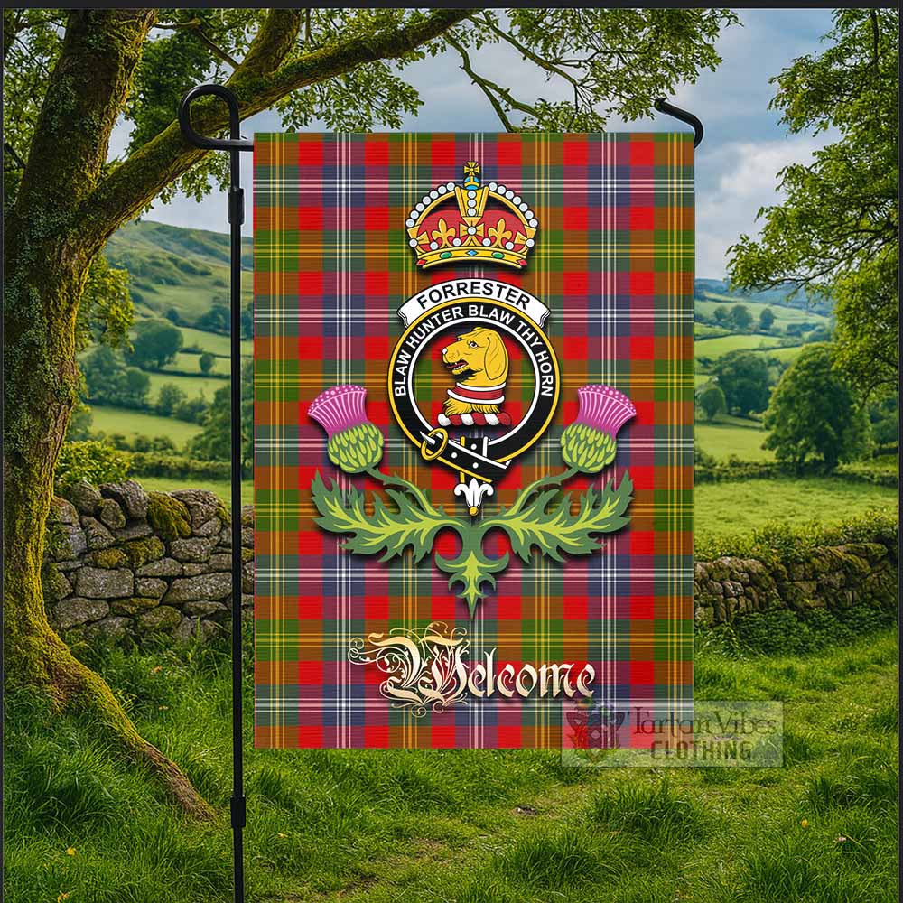 Forrester (Foster) Tartan Family Crest Garden Flag Royal Thistle Welcome Style - Tartan Vibes Clothing