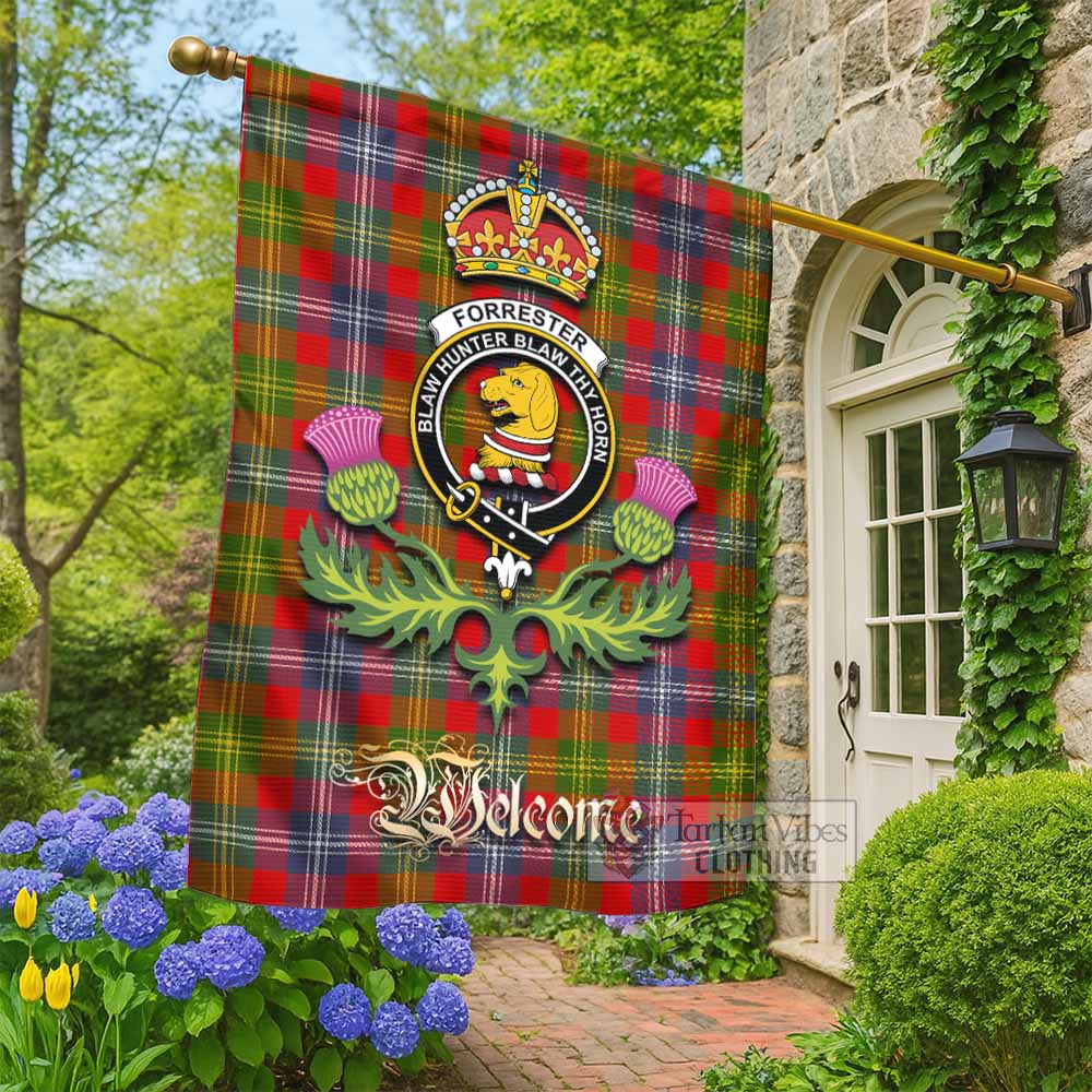 Forrester (Foster) Tartan Family Crest Garden Flag Royal Thistle Welcome Style - Tartan Vibes Clothing