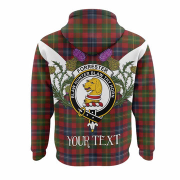 Forrester (Foster) Tartan Family Crest Hoodie Scottish Burns Night Thistle Floral