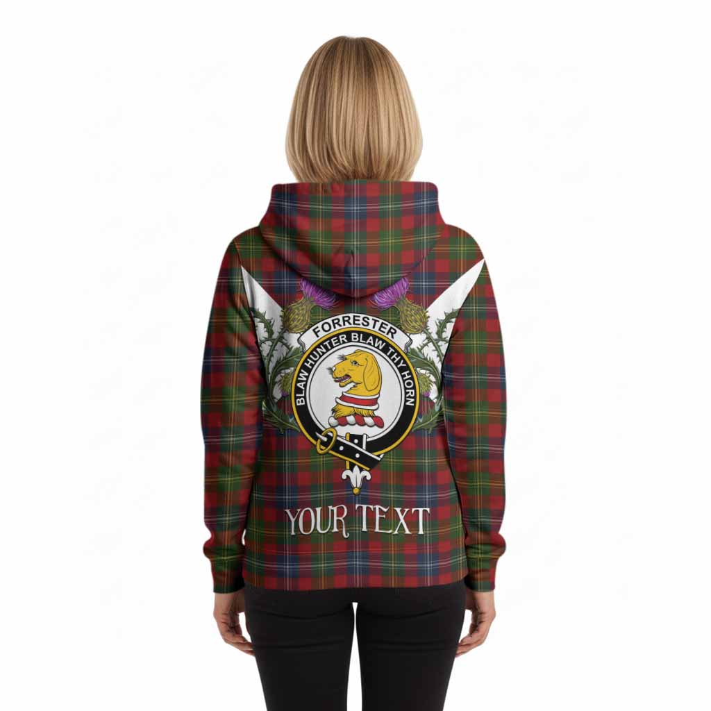 Forrester (Foster) Tartan Family Crest Hoodie Scottish Burns Night Thistle Floral