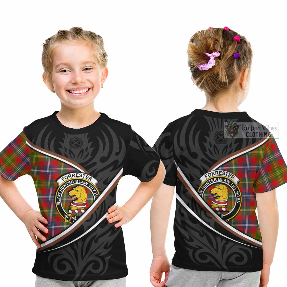 Forrester (Foster) Tartan Family Crest Kid T-shirt Celtic Scottish Thistle Floral - Tartan Vibes Clothing