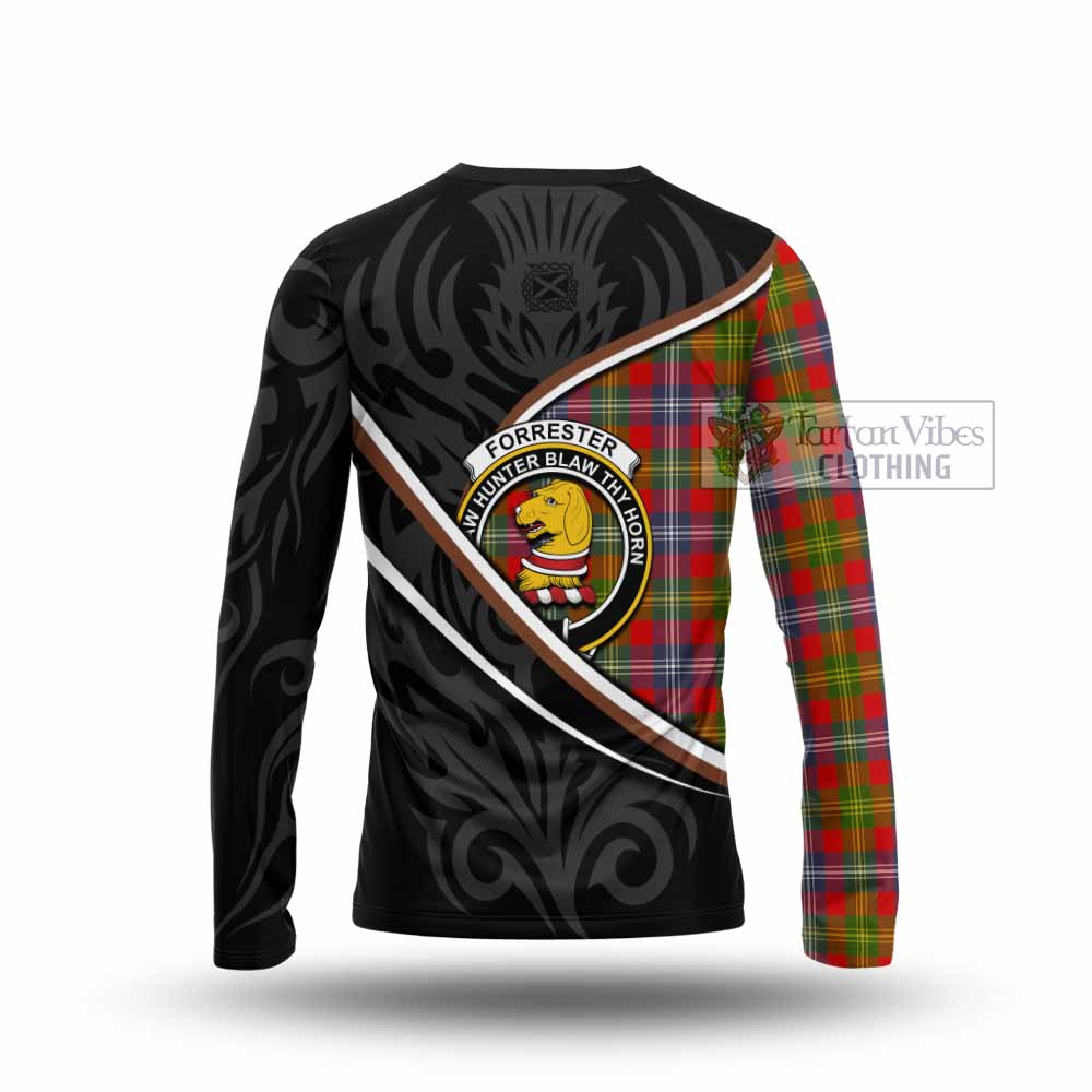 Forrester (Foster) Tartan Family Crest Long Sleeve T-Shirt Celtic Scottish Thistle Floral - Tartan Vibes Clothing