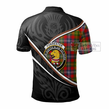 Forrester (Foster) Tartan Family Crest Polo Shirt Celtic Scottish Thistle Floral