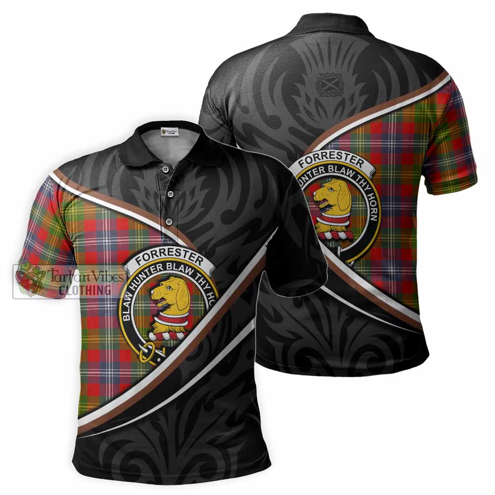 Forrester (Foster) Tartan Family Crest Polo Shirt Celtic Scottish Thistle Floral - Tartan Vibes Clothing