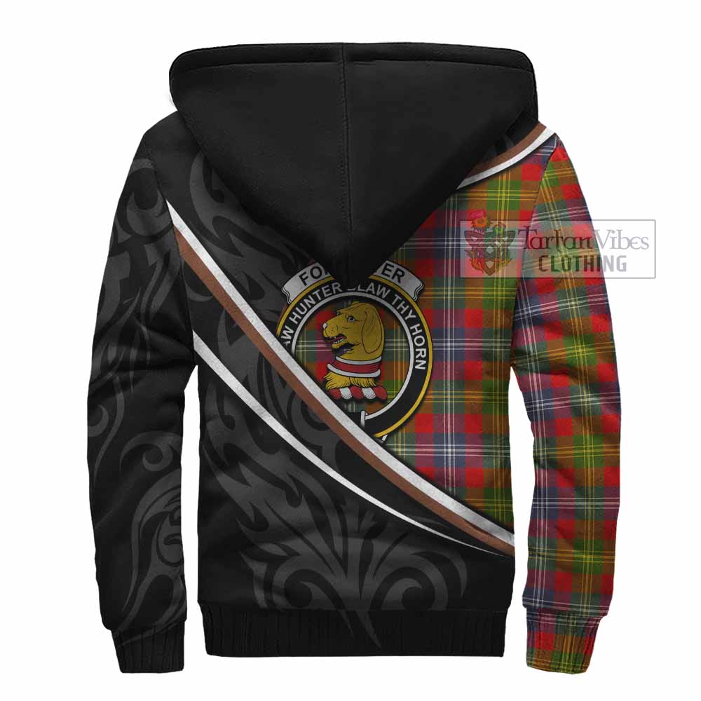 Forrester (Foster) Tartan Family Crest Sherpa Hoodie Celtic Scottish Thistle Floral - Tartan Vibes Clothing