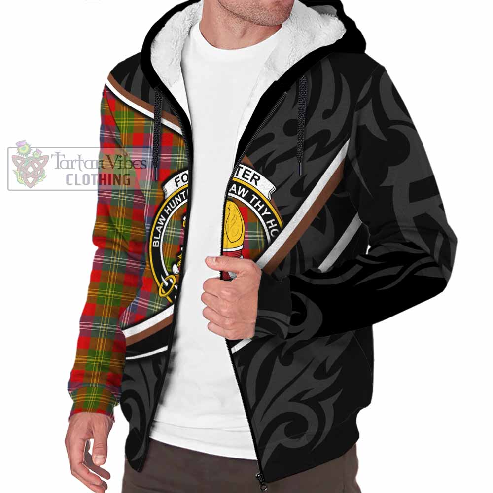 Forrester (Foster) Tartan Family Crest Sherpa Hoodie Celtic Scottish Thistle Floral - Tartan Vibes Clothing