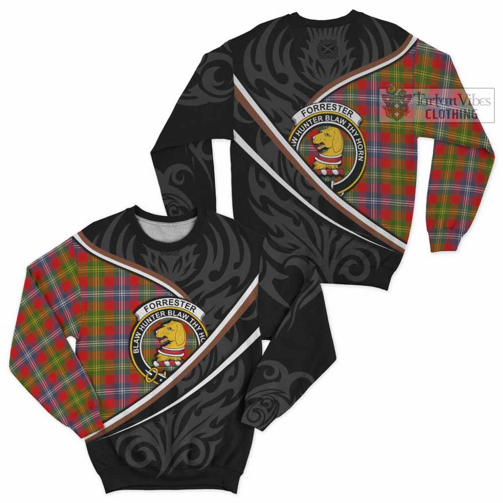 Forrester (Foster) Tartan Family Crest Sweatshirt Celtic Scottish Thistle Floral - Tartan Vibes Clothing